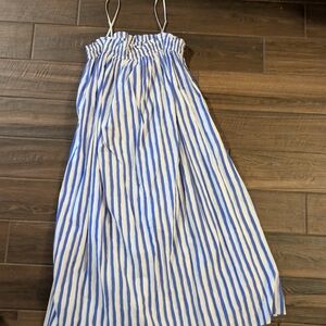 NWT Madewell Blue and White Ruched Sundress